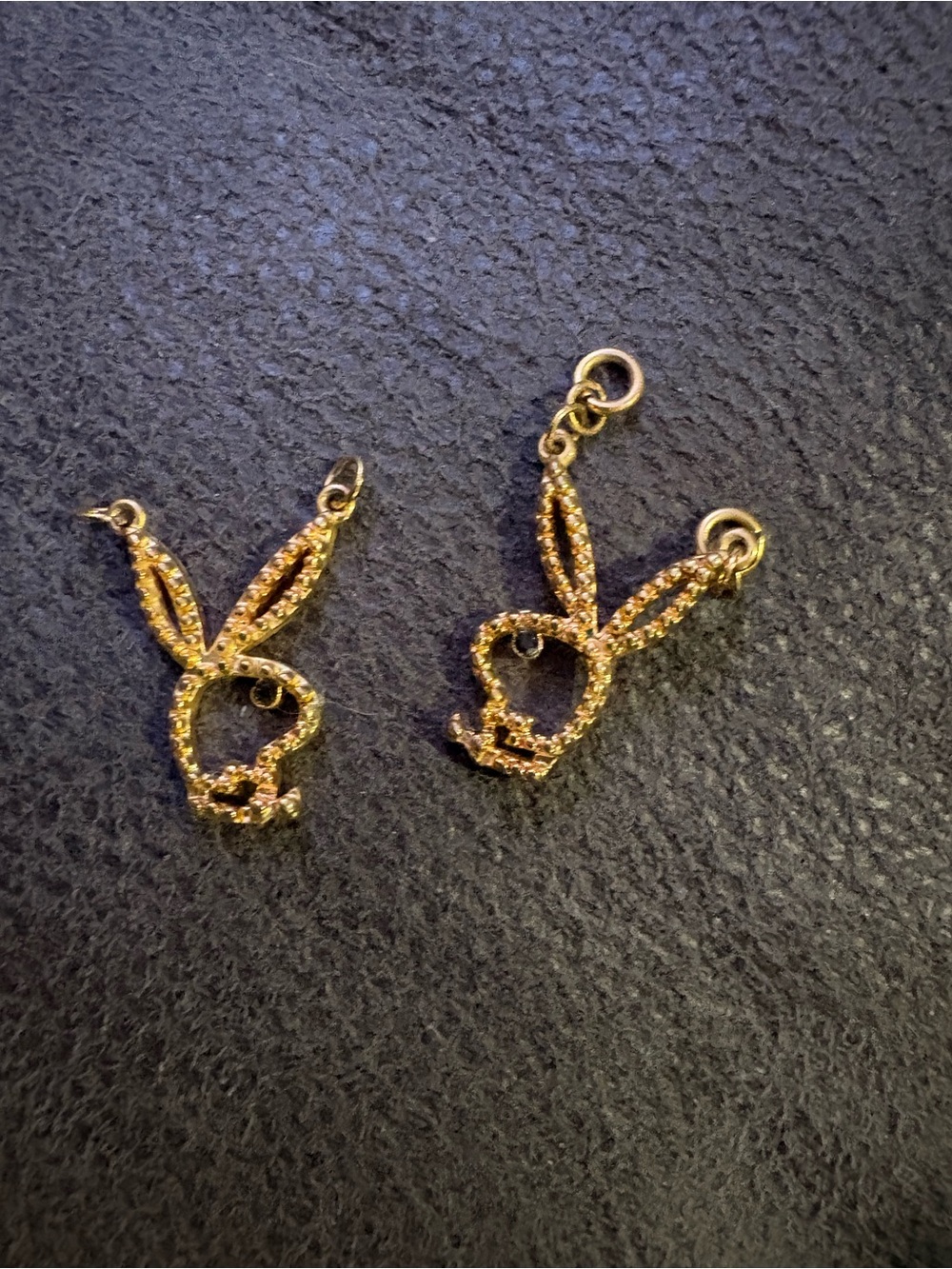 Gold Bunny Charm Pendant Pair - Women Jewelry